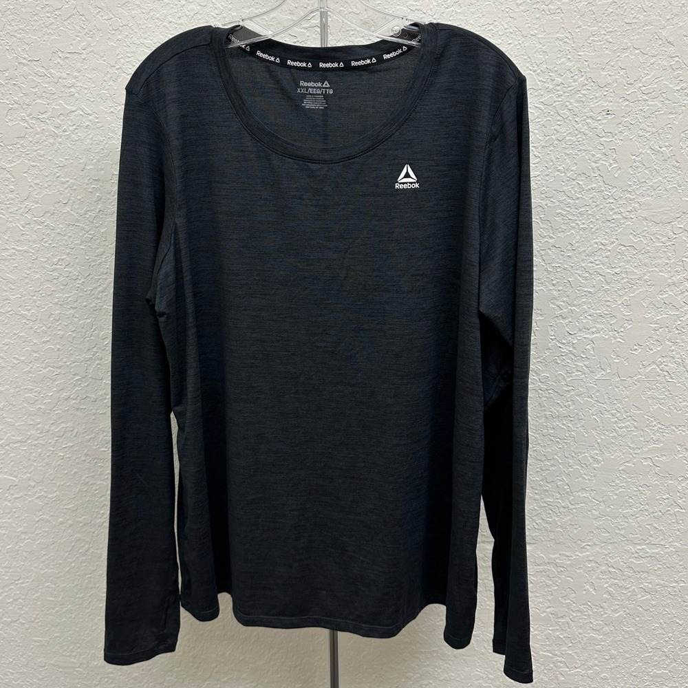 Reebok Womens XXL Charcoal Heather Long Sleeve Active Top Thumbholes